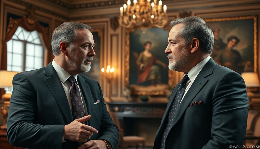 Two men in serious dialogue discussing US-Russia relations Ukraine peace.