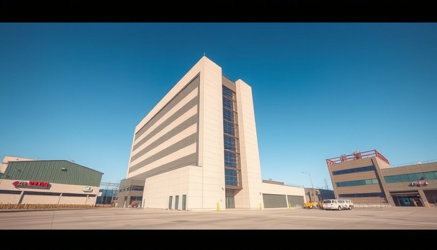 Austin proposed PUD project modern building under clear blue sky.