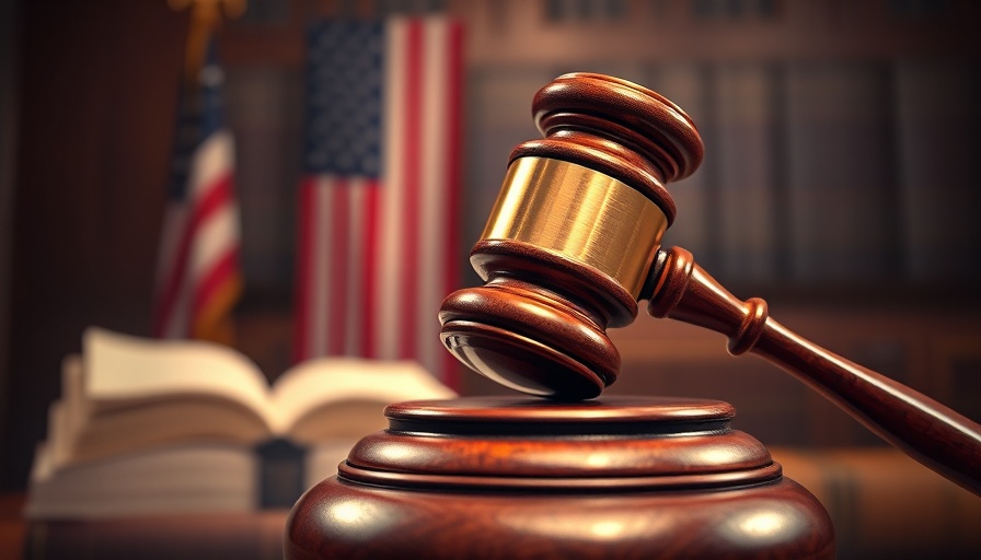 Close-up of judge's gavel in a courtroom setting, Michigan