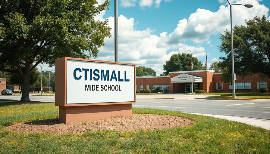 Clint Small Jr. Middle School sign on a sunny day