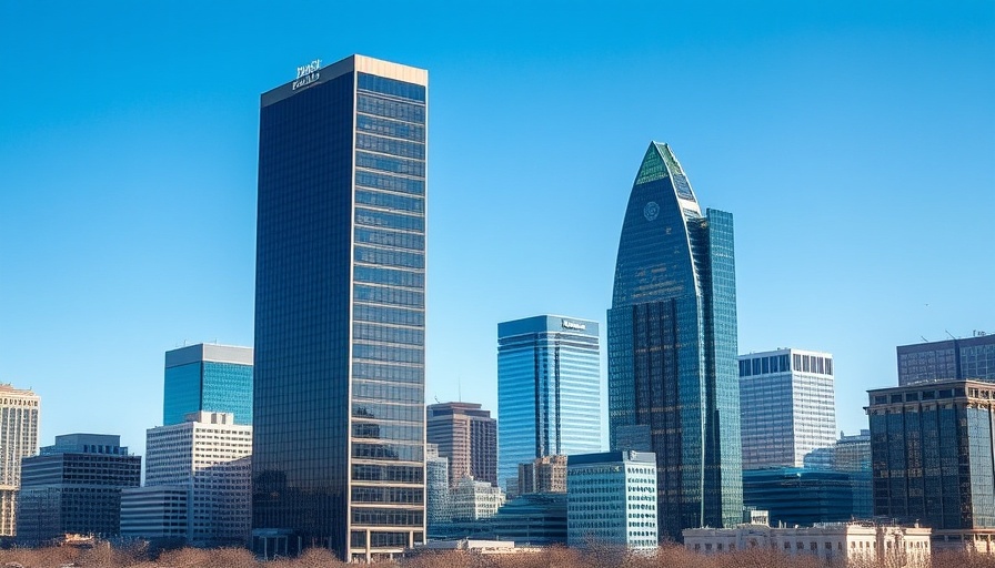 Austin business news: Downtown skyline with modern skyscrapers.