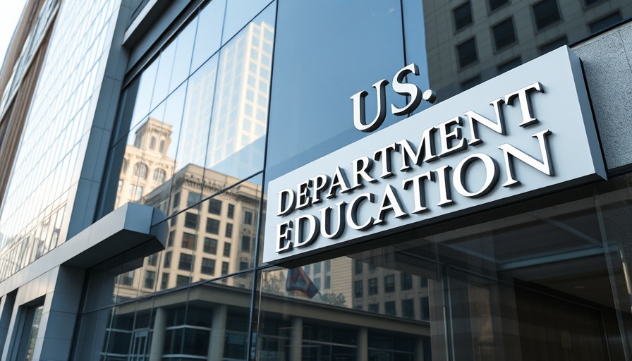 U.S. Department of Education building sign showcasing its emblem.