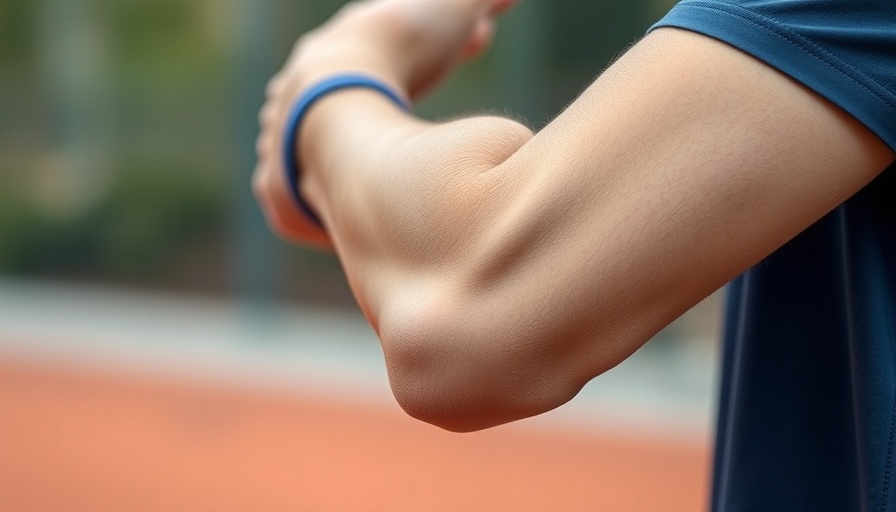 Close-up of an arm showing how to prevent tennis elbow.
