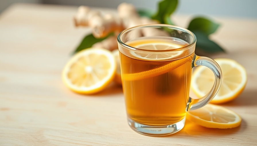 Ginger tea with lemon on wooden table for kidney health benefits.