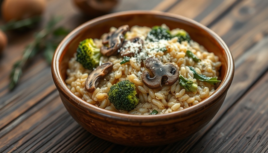 Savory barley risotto with broccoli and cheese - one-pot winter meals.