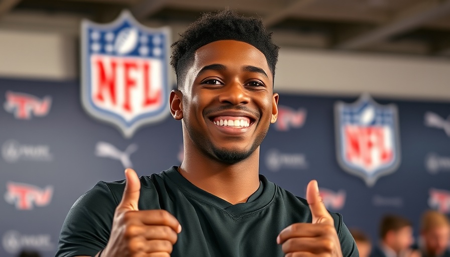 Confident athlete at NFL event discussing Mock Drafts Shedeur Sanders No. 1 Pick.