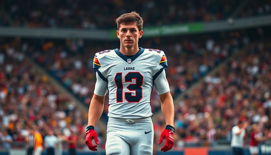 Vibrant focused athlete confidently on field.
