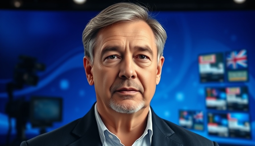 Mugshot of a man within a news graphic.