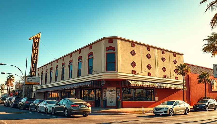 The Nest Nightclub and Lounge exterior with parked cars, Yorktown shooting location