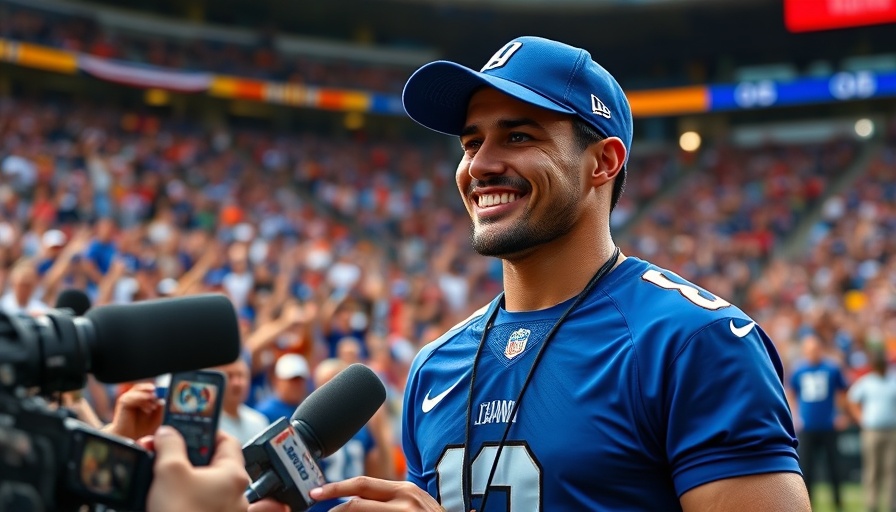Athlete smiling after game at stadium, Josh Allen contract extension