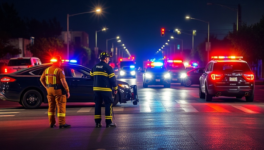 Emergency responders at Houston crash scene with police vehicles.