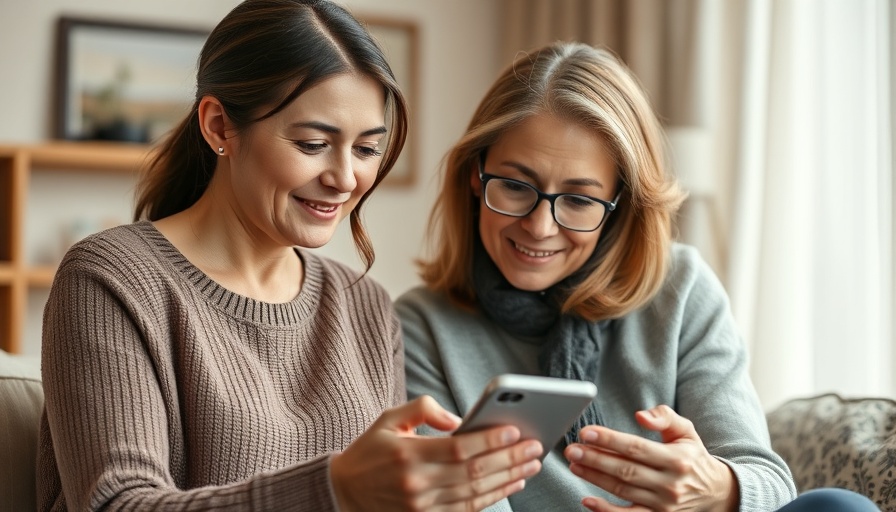 Young woman helping senior with smartphone, bridging the digital divide.
