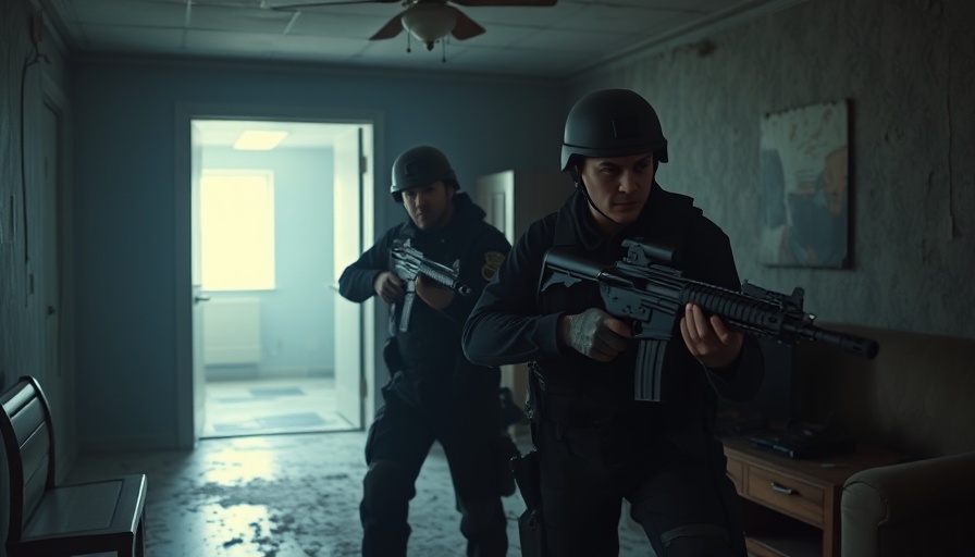 Action scene from 'The Accountant 2' with armed men.