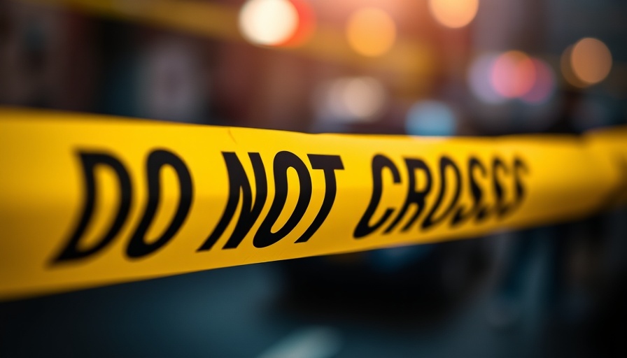 Close-up of police tape during death investigation in Marion County.