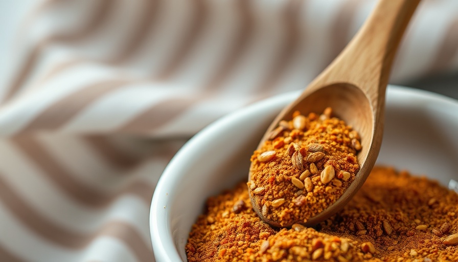 Close-up of wooden spoon with Homemade Ragin’ Cajun Seasoning.