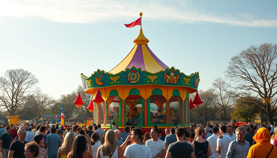 World's largest bounce house at a vibrant park event.