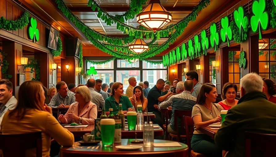 Austin St. Patrick's Day restaurant with festive decor.