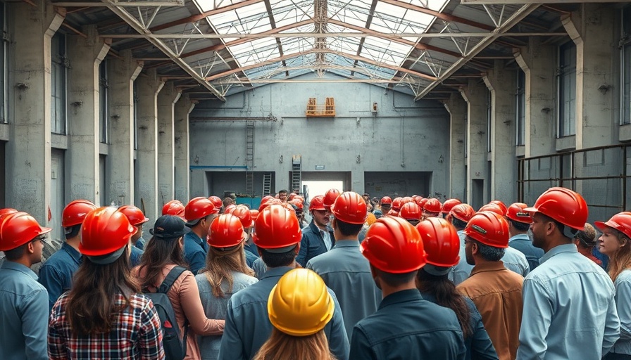 Group touring luxury real estate in Austin construction site.