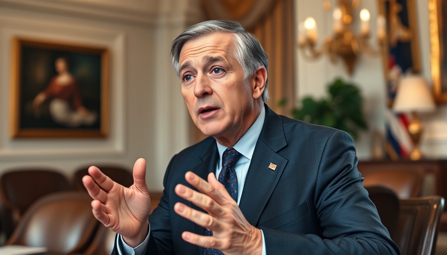 Political figure discussing Alien Enemies Act in formal setting