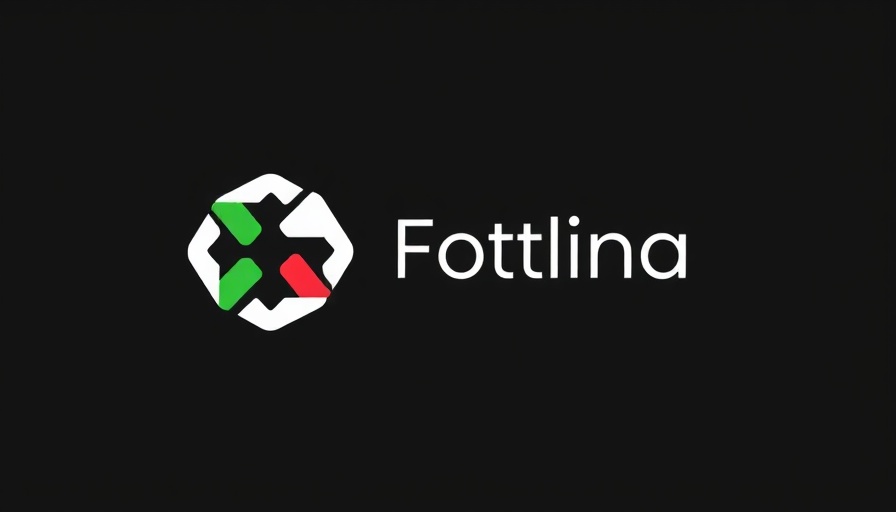 Minimalistic logo on dark background with text and geometric shapes.