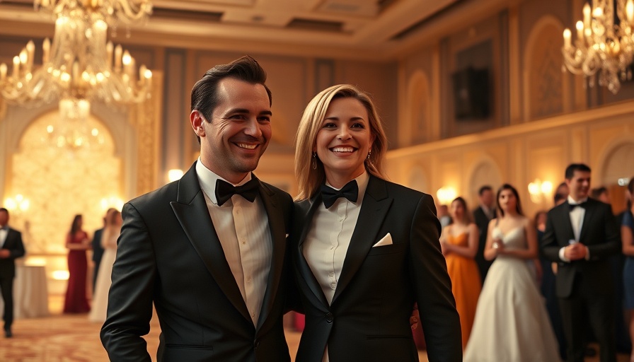 Elegant couple at the Annual Crystal Ball Austin Helping Hand Home event.