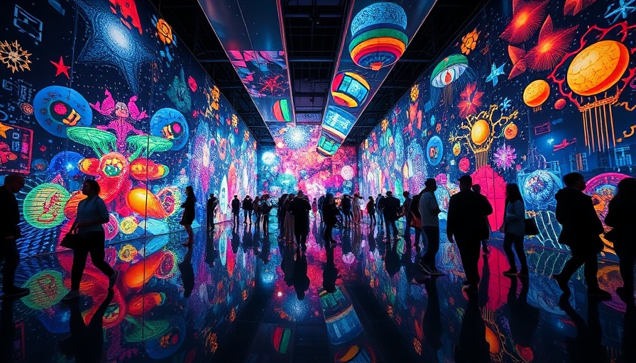 SXSW 2025 pop-up event with reflective art installation and visitors.