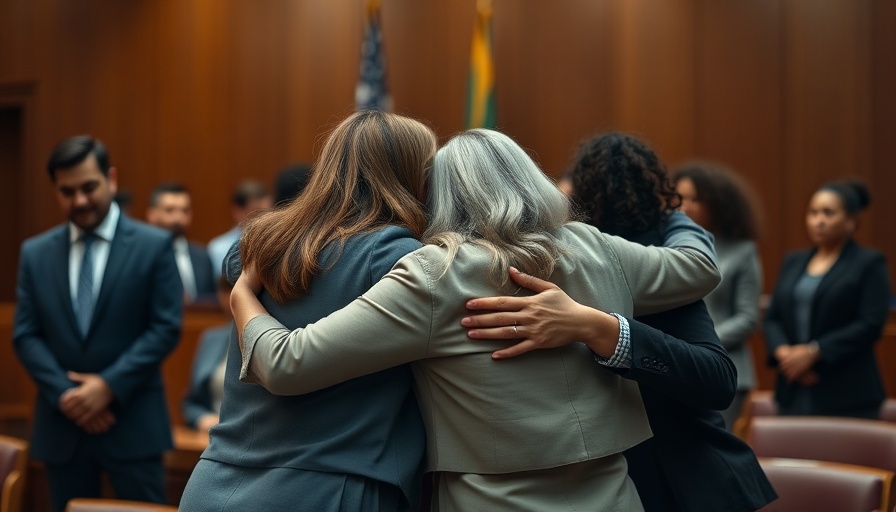 Emotional courtroom embrace about Trey's Law banning NDAs.