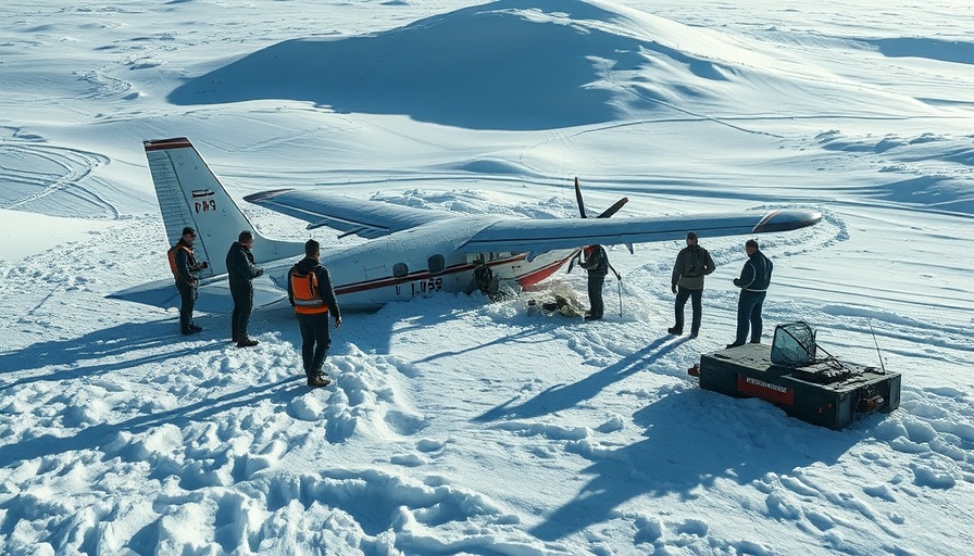 Alaska plane crash investigation team examines crash site in snowy terrain.
