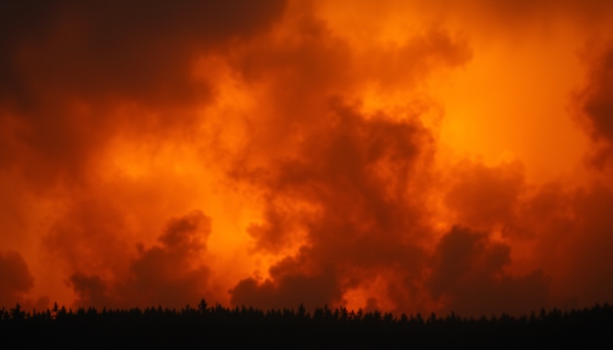 Increasing wildfire risks in southeast Texas with smoke clouds.