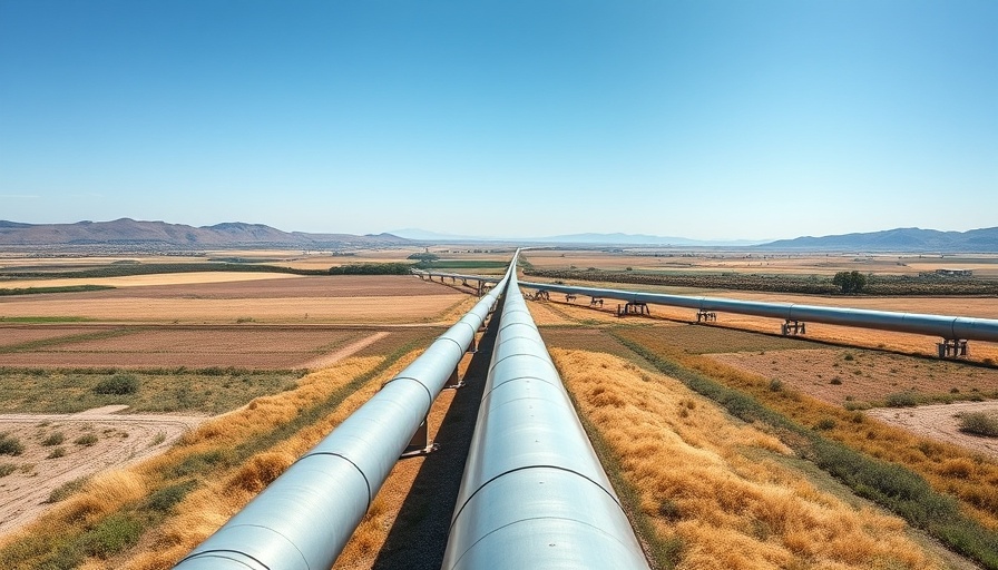 US natural gas pipeline completions spanning open fields and hills.