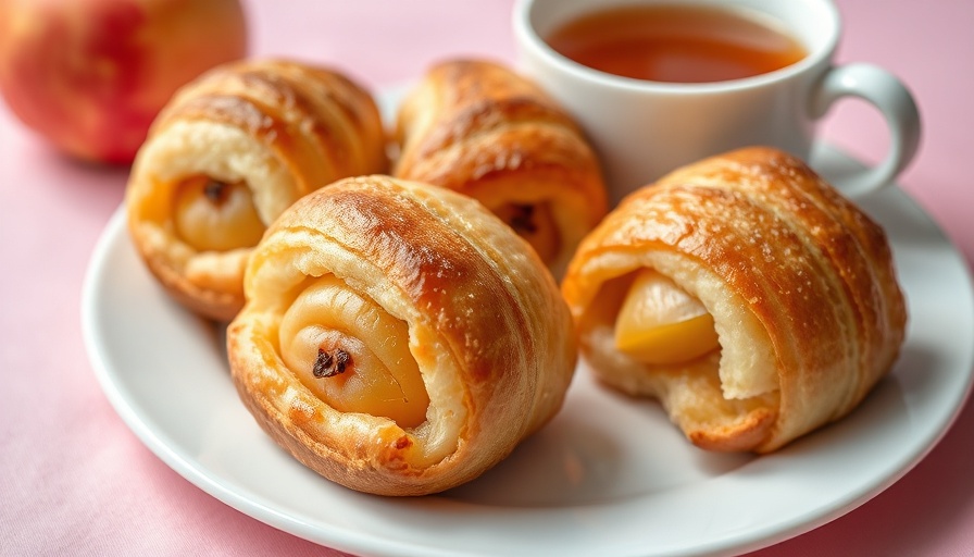 Pretty apple packets recipe elegantly served with tea.