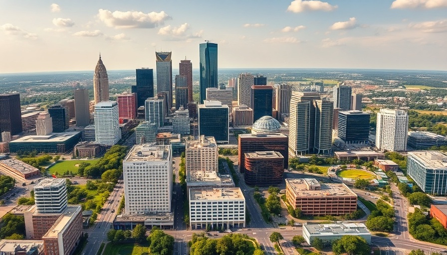 Aerial view of Austin skyline showing city growth and expansion.