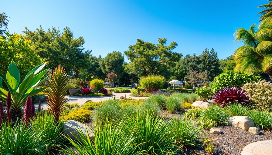 Austin water conservation efforts in an urban park with native plants.