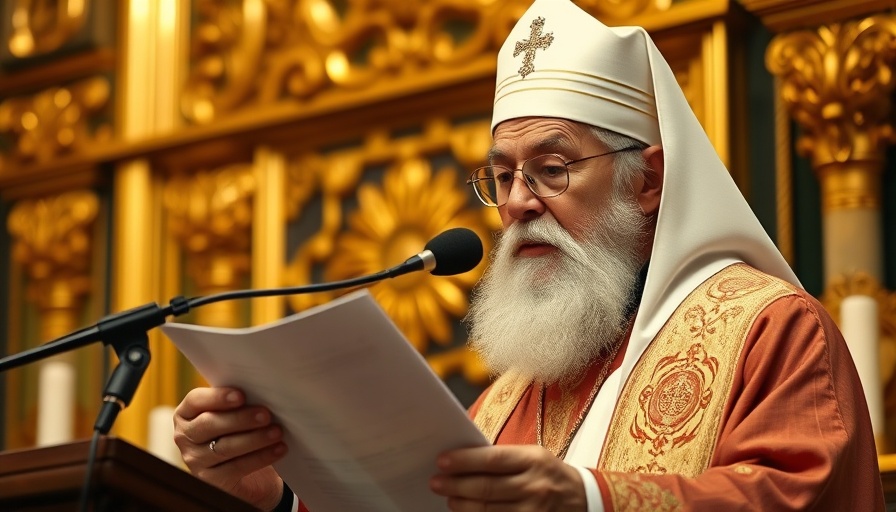Pope Francis health update, elderly man in ceremonial attire reading from paper.