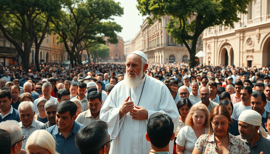 Pope Francis on a balcony addressing a large crowd.