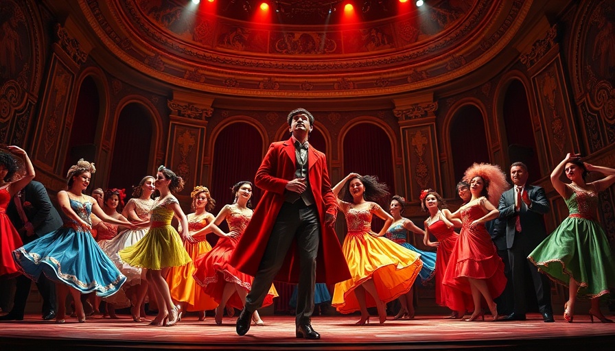 Colorful theatrical scene at Austin performing arts event.