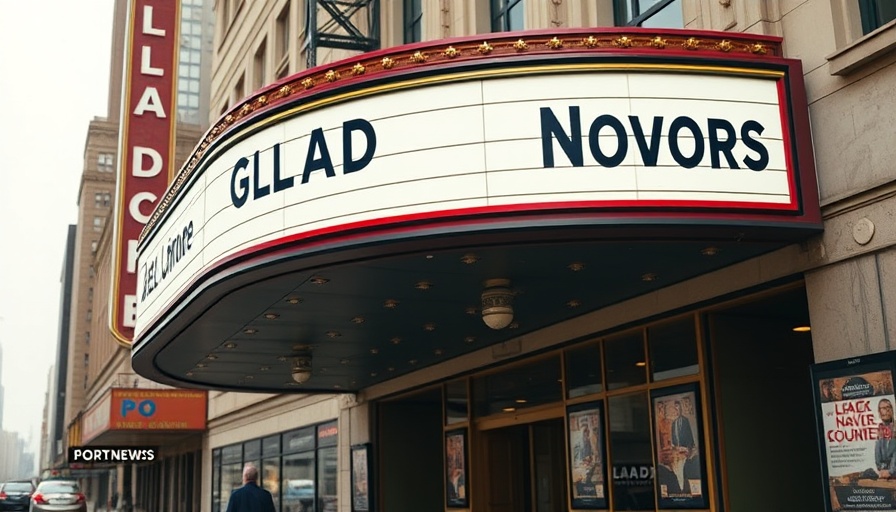 GLAAD Latine Honors sign on theater marquee.