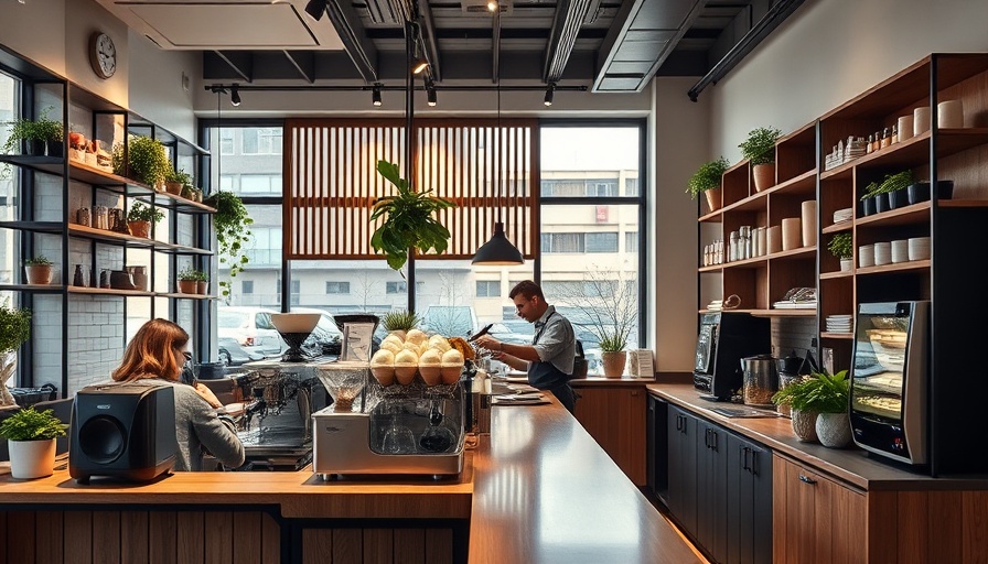 Modern coffee shop interior during Malone Specialty Coffee expansion in Austin.