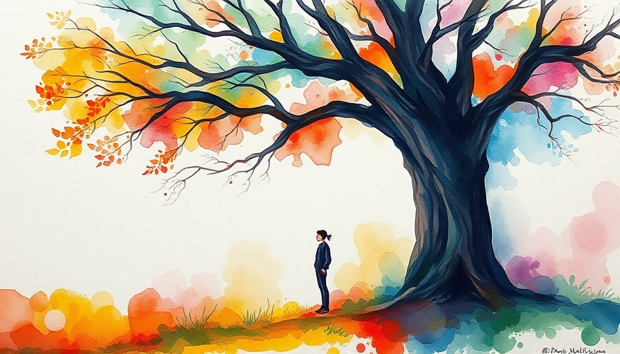 Abstract watercolor art depicting spring anxiety