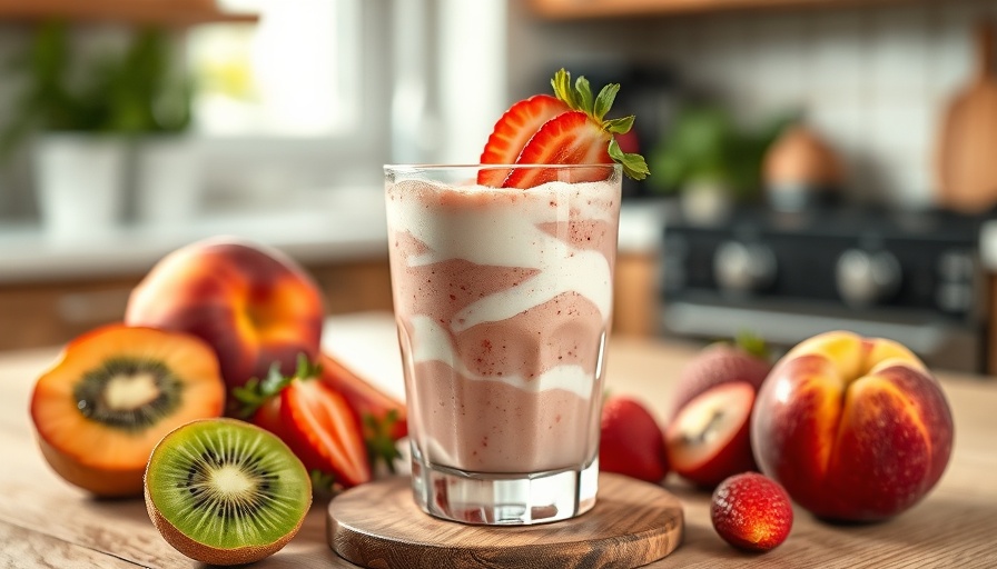 Viral Food Trends: Strawberry smoothie with yogurt swirls in glass.