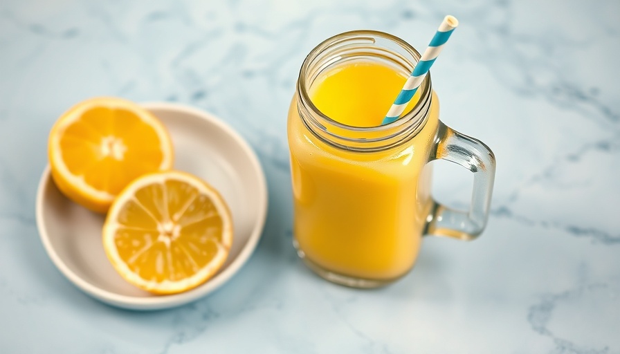 Bright yellow cortisol cocktail recipe smoothie with lemons.