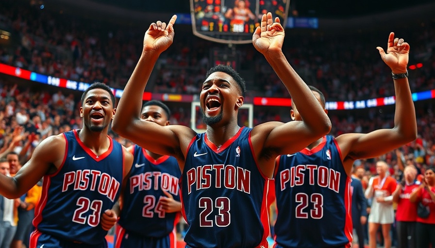 Pistons winning season celebration during a dynamic basketball game.