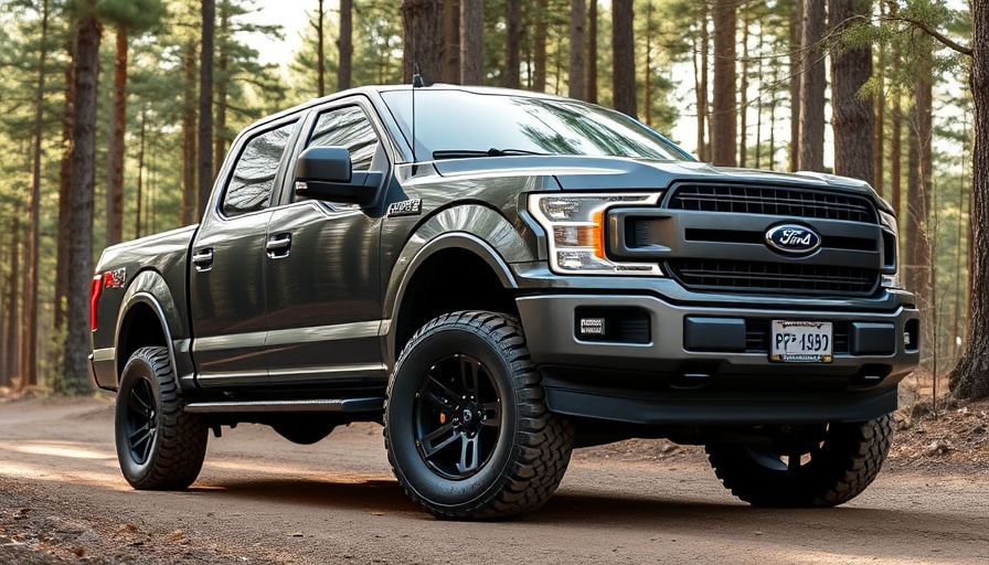 Ford F-150 truck displayed on a forest trail