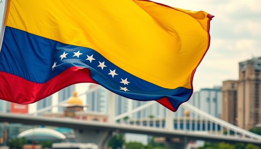 Dynamic image of Venezuelan flag waved near a bridge, symbolic of Temporary Protected Status for Venezuelans.