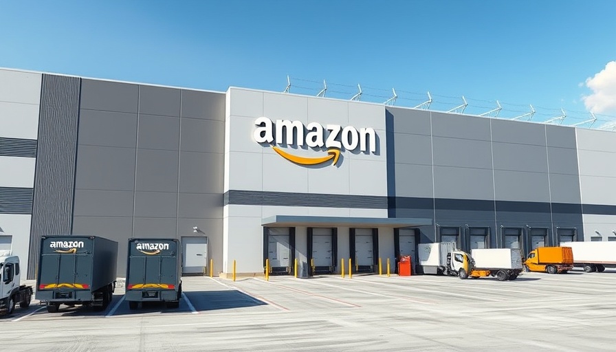 Modern Amazon facility exterior in Round Rock, showing sleek architecture and distribution.