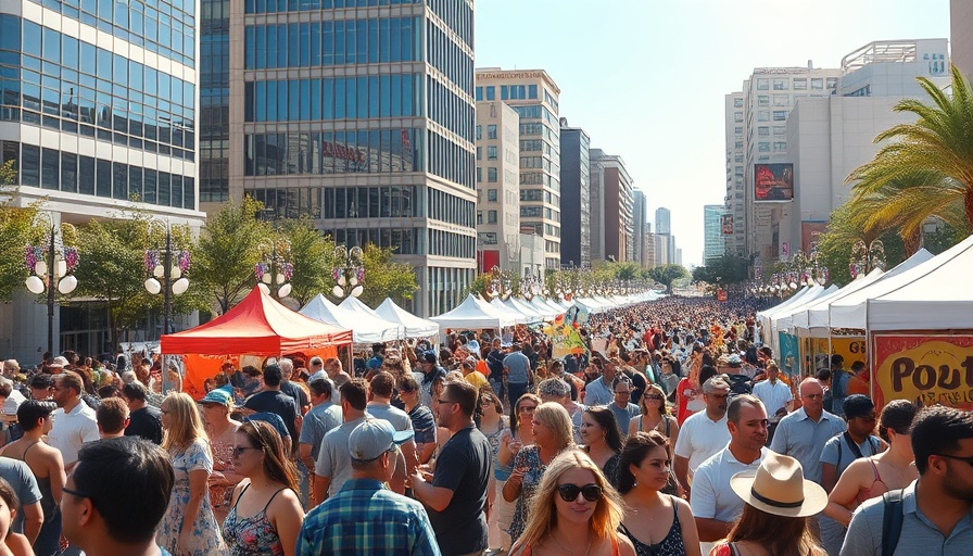 Austin local news festival scene with diverse crowd.