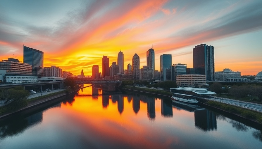 Austin skyline view during sunset for Austin local news.
