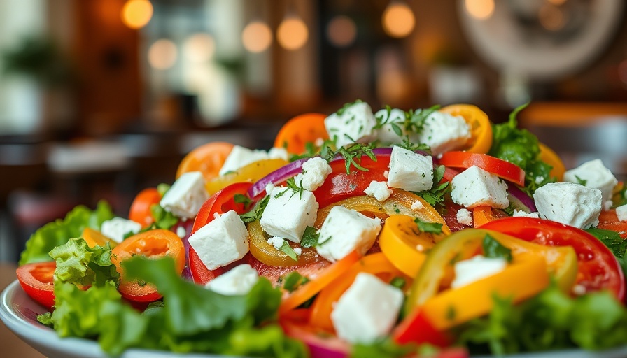 Vibrant Greek salad showcasing health and wellness.