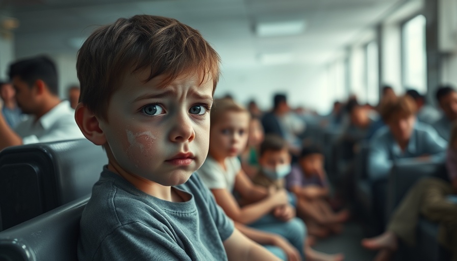 Young injured boy in crowded Gaza hospital depicting war's toll on children.