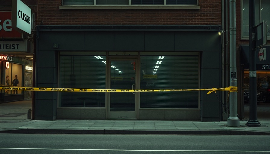 Galveston County smoke shop with police tape and closed sign.